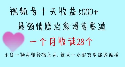 十天收益5000+，多平台捞金，视频号情感治愈漫剪，一个月收徒28个，小白一部手机轻松上手【揭秘】-资源宝库