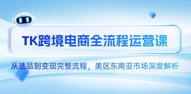 TK跨境电商全流程运营课,从选品到变现完整流程,美区东南亚市场深度解析-资源宝库