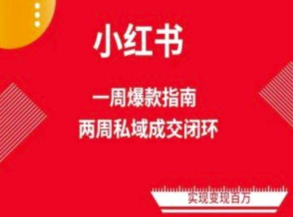 爆款小红书免费流量体系课程(两周变现)，小红书电商教程-资源宝库