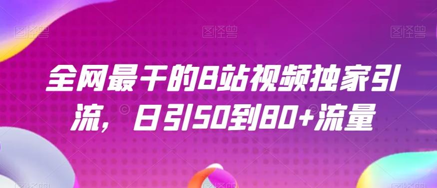 全网最干的B站视频独家引流，日引50到80+流量【揭秘】-资源宝库