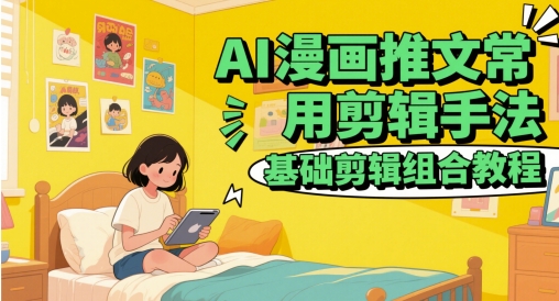 AI漫画推文常用剪辑手法,基础剪辑组合教程-资源宝库