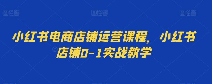 小红书电商店铺运营课程，小红书店铺0-1实战教学-资源宝库