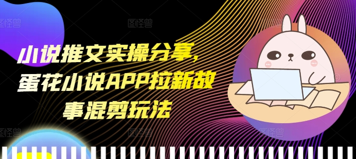 小说推文实操分享，蛋花小说APP拉新故事混剪玩法-资源宝库