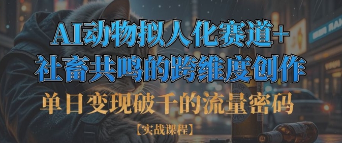 单日变现破千的流量密码,AI动物拟人化赛道+社畜共鸣的跨维度创作-资源宝库