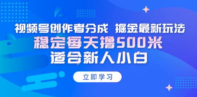 【蓝海项目】视频号创作者分成 掘金最新玩法 稳定每天撸500米 适合新人小白-资源宝库
