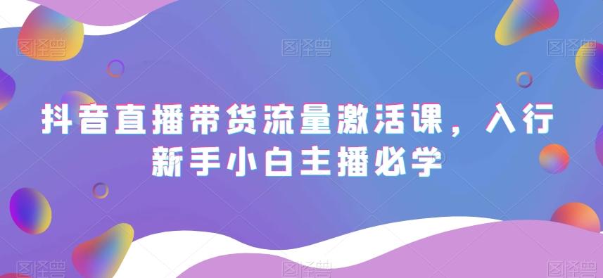 抖音直播带货流量激活课，入行新手小白主播必学-资源宝库