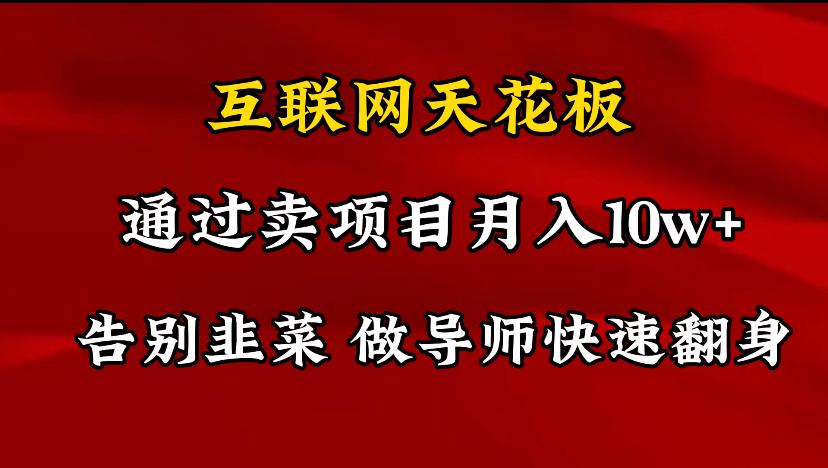 导师训练营互联网的天花板，让你告别韭菜，通过卖项目月入10w+，一定要...-资源宝库