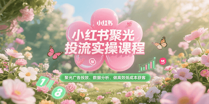小红书聚光投流实操课程,聚光广告投放、数据分析、做高效低成本获客-资源宝库