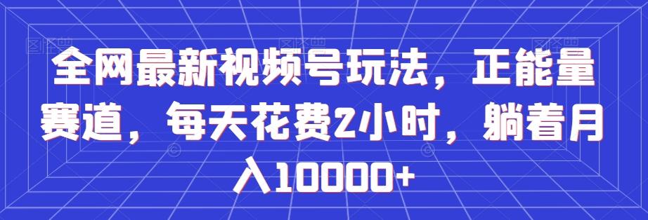 全网最新视频号玩法，正能量赛道，每天花费2小时，躺着月入10000+【揭秘】-资源宝库