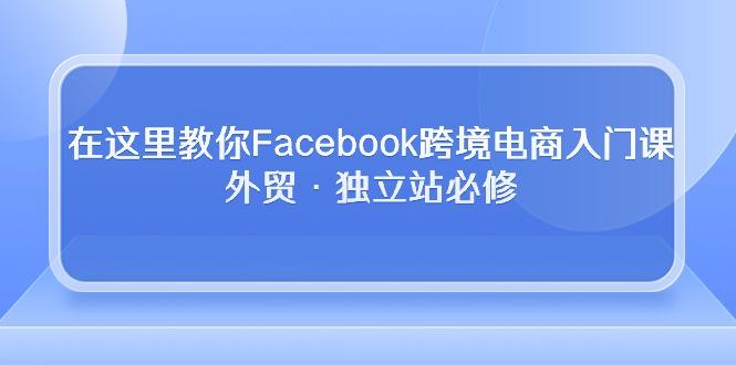 在这里教你Facebook跨境电商入门课，外贸·独立站必修-资源宝库