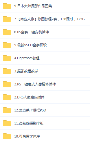 某宝买的杂乱PS LR教程预设摄影-资源宝库
