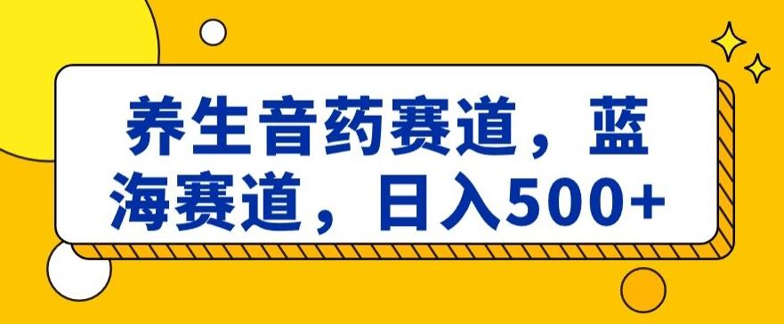 养生音药赛道，蓝海赛道，日入500+【揭秘】-资源宝库