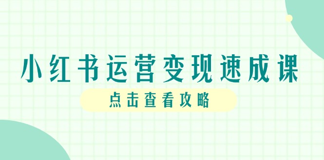 小红书运营变现速成课,账号搭建到暴力起号,个人IP全流程指南-资源宝库