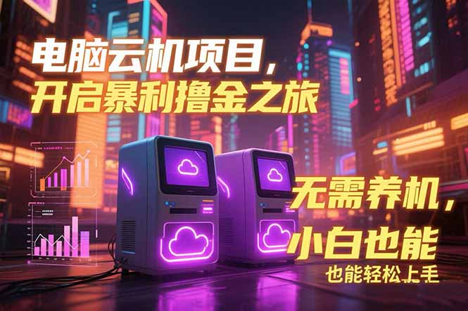 电脑云机项目 暴力撸金玩法，不需要养机 配置没有要求 单机100个窗口一…-资源宝库