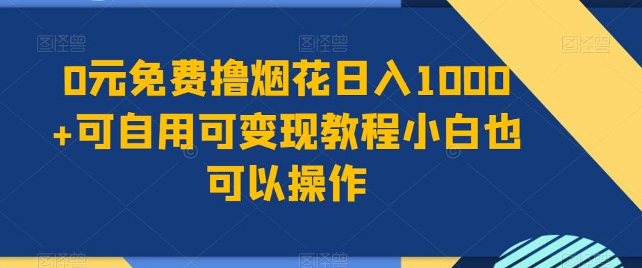 0元免费撸烟花日入1000+可自用可变现教程小白也可以操作，永久免费更新链接-资源宝库