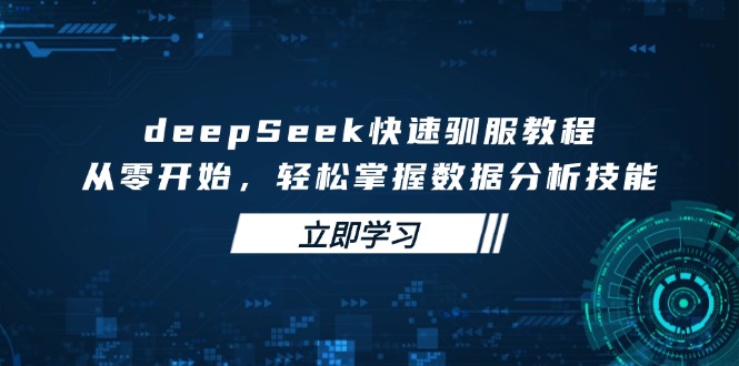 deepSeek快速驯服教程，从零开始，轻松掌握数据分析技能-资源宝库