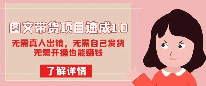 图文带货项目速成1.0：无需真人出镜，无需自己发货，无需开播也能赚钱！-资源宝库