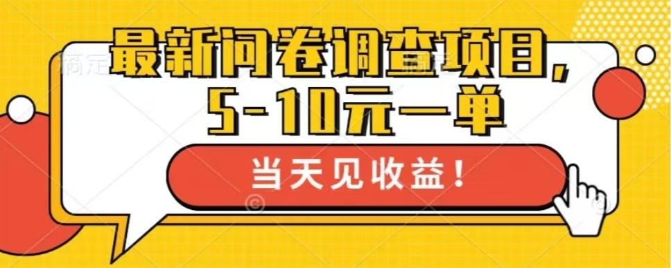最新问卷调查项目，单日零撸100＋-资源宝库