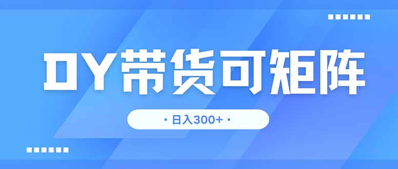 DY带货，日入300＋矩阵无上限-资源宝库