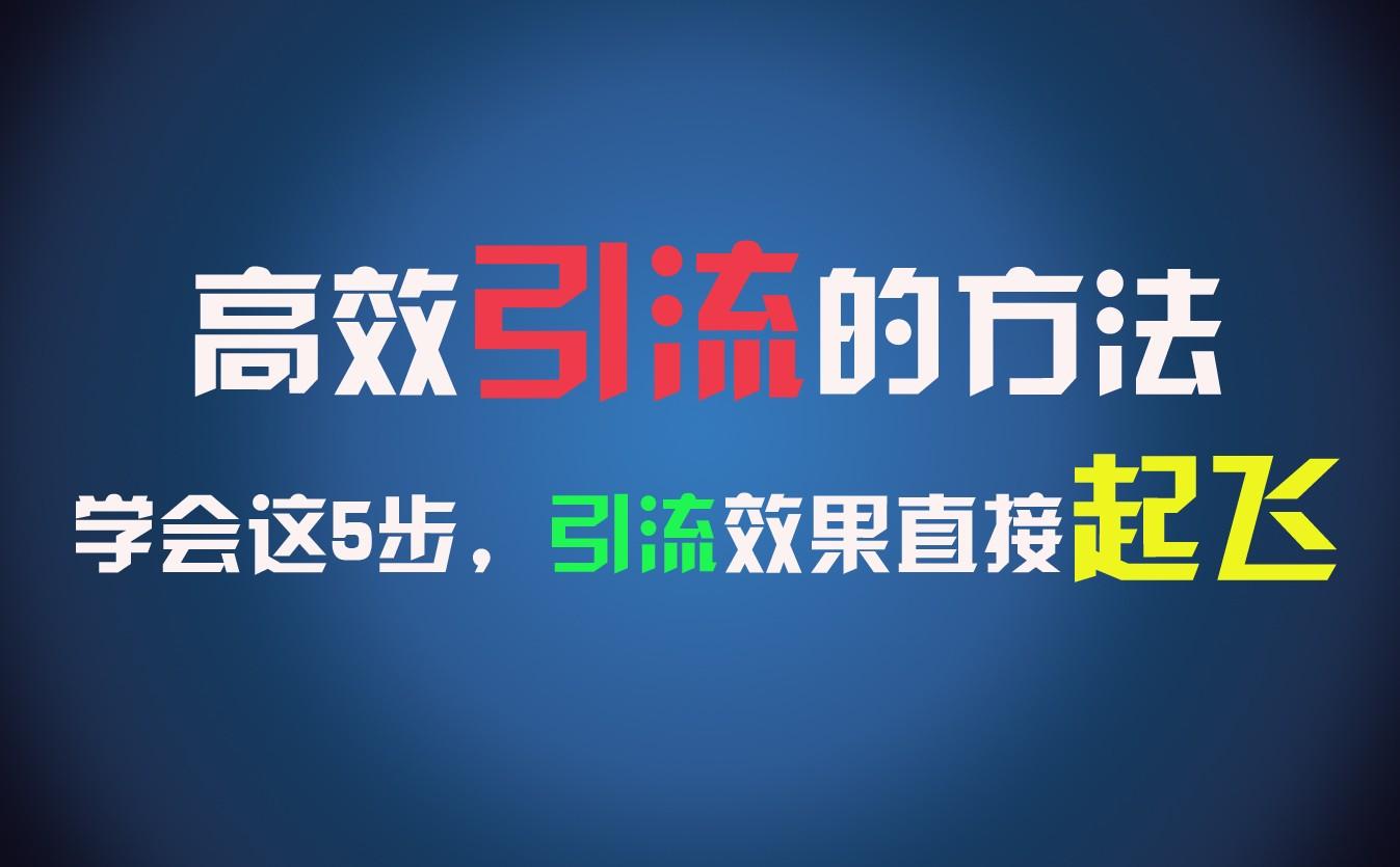 高效引流的方法，可以帮助你日引300+创业粉，一年轻松收入30万，比打工强太多！-资源宝库