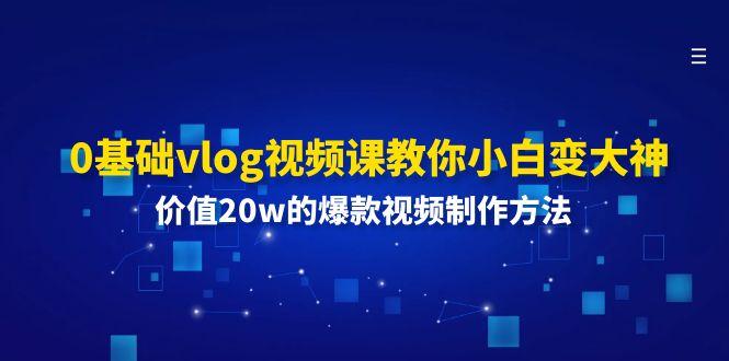 0基础vlog视频课教你小白变大神:价值20w的爆款视频制作方法-资源宝库