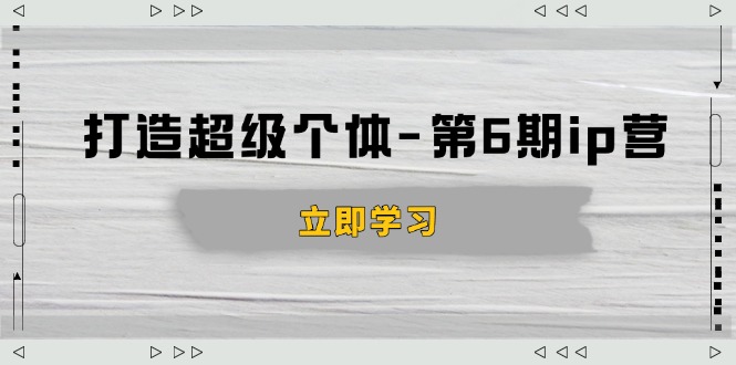 打造 超级个体-第6期ip营:商业认知,产品设计,成交演练,解决知识变现难题-资源宝库