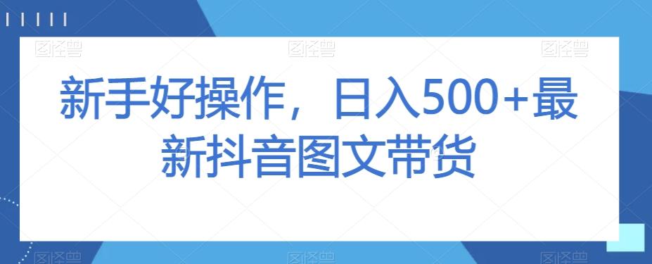 新手好操作，日入500+最新抖音图文带货【揭秘】-资源宝库