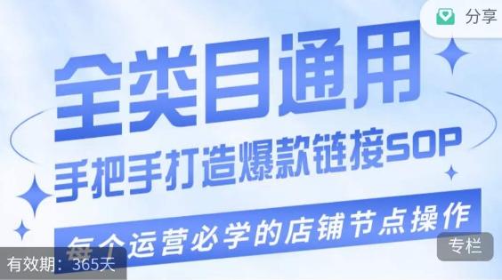 单品爆款打造实操运营，单品爆款从“0”-“1”手把手演练运营步骤-资源宝库