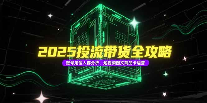 2025投流带货全攻略，账号定位人群分析，短视频图文商品卡运营-资源宝库