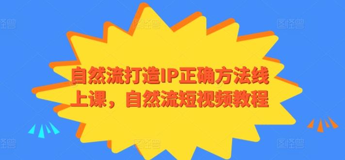 自然流打造IP正确方法线上课，自然流短视频教程-资源宝库