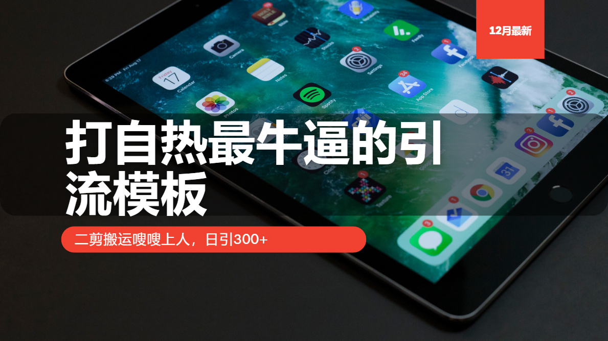 打自热最牛逼的引流模板，二剪搬运嗖嗖上人，日引300+-资源宝库
