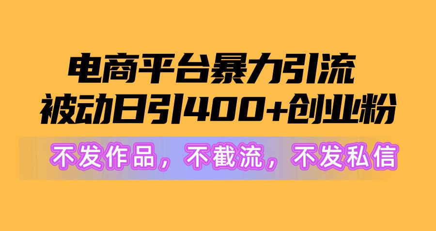 图片[1]-电商平台暴力引流,被动日引400+创业粉不发作品，不截流，不发私信-资源宝库
