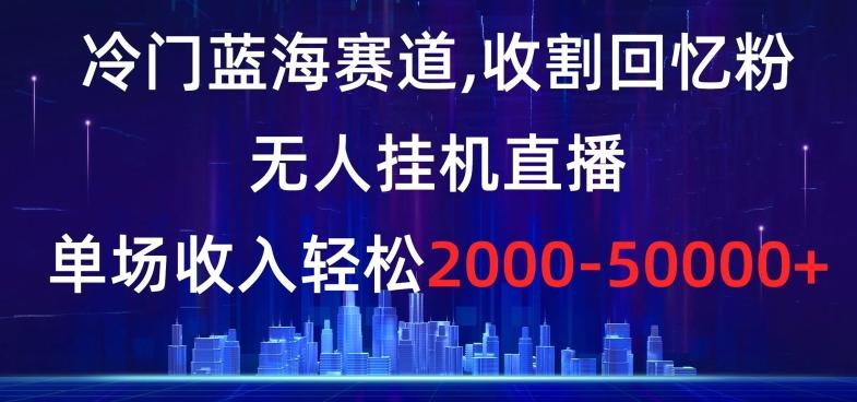 冷门蓝海赛道，收割回忆粉，无人挂机直播，单场收入轻松2000-5w+【揭秘】-资源宝库