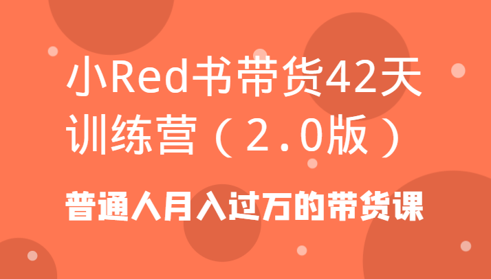 小Red书带货42天训练营(2.0版)普通人月入过万的带货课-资源宝库