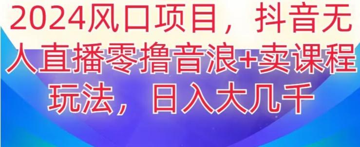 2024风口项目，抖音无人主播撸音浪+卖课程玩法，日入大几千【揭秘】-资源宝库
