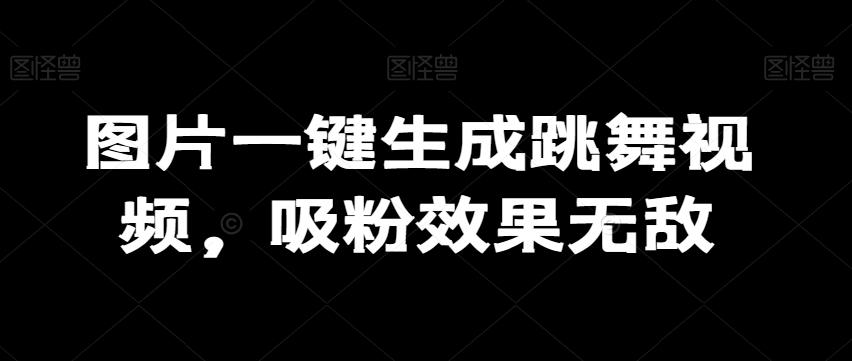 图片一键生成跳舞视频，吸粉效果无敌-资源宝库