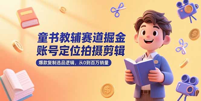童书教辅赛道掘金,账号定位拍摄剪辑,爆款复制选品逻辑,从0到百万销量-资源宝库