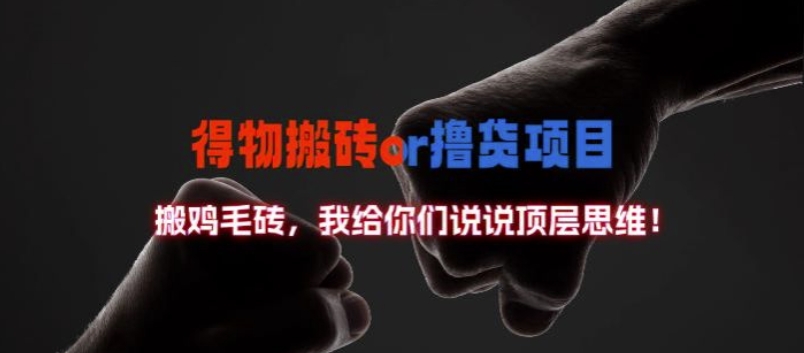 得物搬砖撸货项目?掰下数据，我给你们说说顶层思维【揭秘】-资源宝库