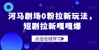 河马剧场0粉拉新玩法，短剧拉新嘎嘎爆-资源宝库