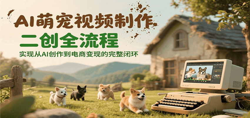 AI萌宠视频制作二创全流程，实现从AI创作到电商变现的完整闭环-资源宝库