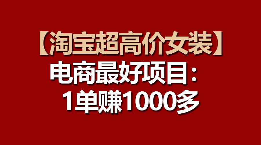 【淘宝超高价女装】电商最好项目：一单赚1000多-资源宝库