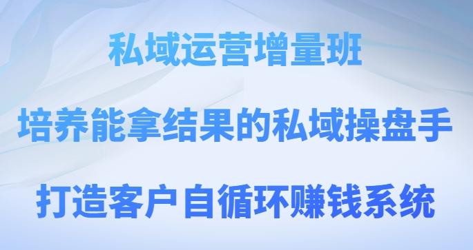 私域运营增量班，培养能拿结果的私域操盘手，打造客户自循环赚钱系统-资源宝库