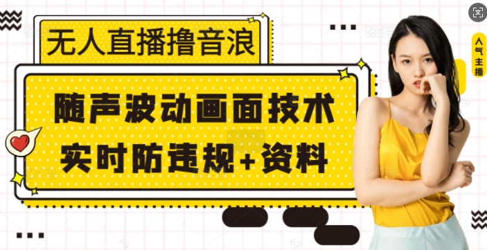 无人直播撸音浪+随声波动画面技术+实时防违规+资料【揭秘】-资源宝库