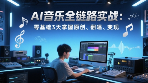 AI音乐全链路实战变现课:零基础3天掌握原创、翻唱、变现-资源宝库