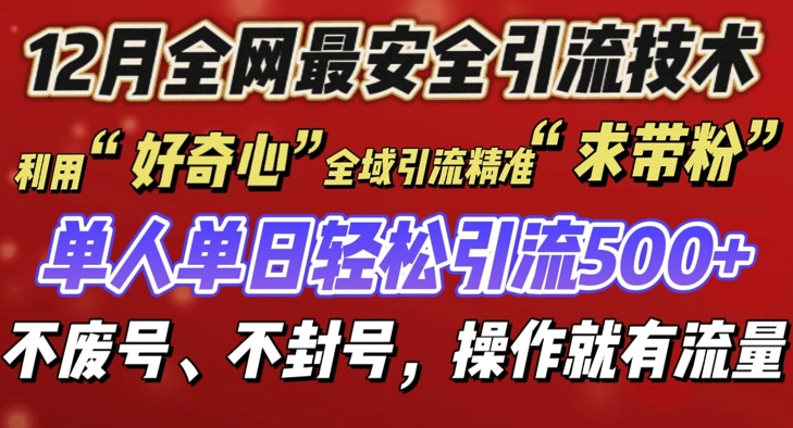 12 月份全网最安全引流创业粉技术来袭，不封号不废号，有操作就有流量【揭秘】-资源宝库