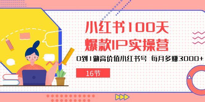 小红书100天-爆款IP实操营，0到1做高价值小红书号 每月多赚3000+(16节-资源宝库