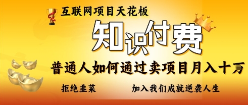 互联网项目天花板,知付付费项目,普通人如何通过卖项目月入十个,拒绝韭菜【揭秘】-资源宝库