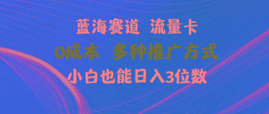 蓝海赛道 流量卡 0成本 小白也能日入三位数-资源宝库