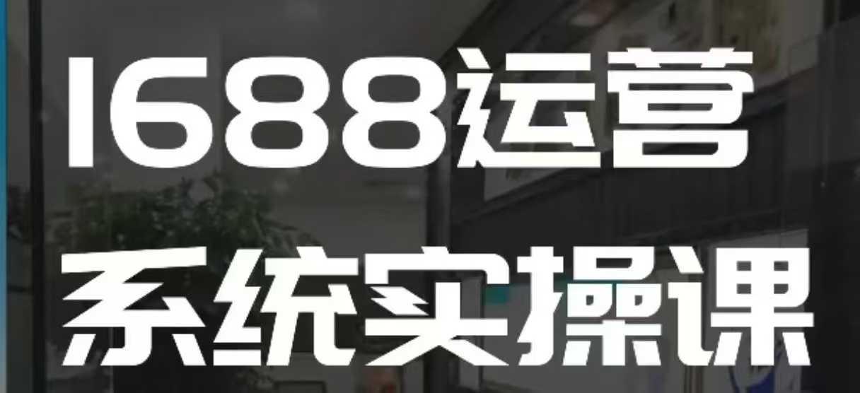 1688高阶运营系统实操课,快速掌握1688店铺运营的核心玩法-资源宝库
