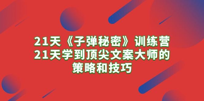 21天《子弹秘密》训练营，21天学到顶尖文案大师的策略和技巧-资源宝库